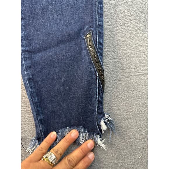 Kancan Jeans Womens Dark Wash Ankle Zipper Skinny  Raw Hem -‎ KC9131D 7 / 27 - Picture 4 of 11